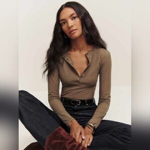 Reformation Harriet Knit Top Brown (Size XS)